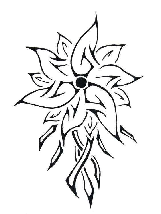 564x752 Tribal Flower Clip Art