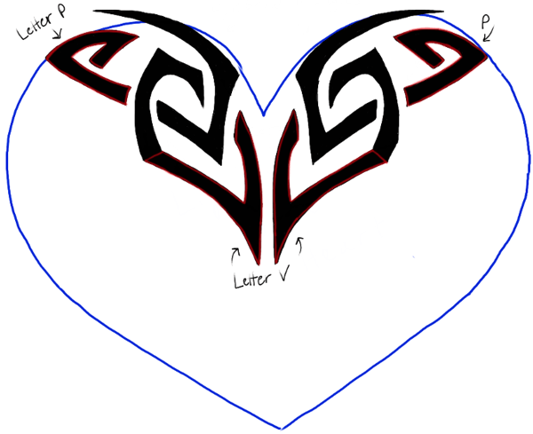 600x489 Tibal Draw Heart Tattoos Ideas And Designs