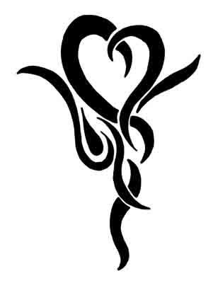 301x400 Tribal Heart And Flower Tattoo Designs Gallery Images