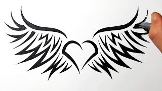 320x180 How To Draw A Tribal Heart With Wings