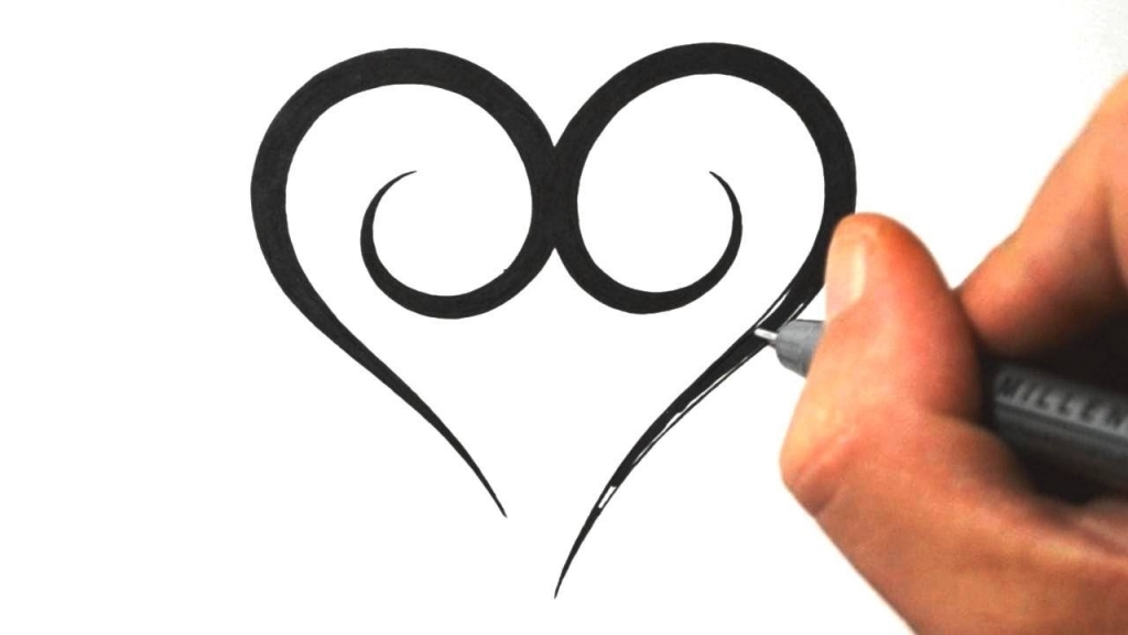 1024x576 Cool Pictures To Draw Easy How To Draw A Simple Tribal Heart