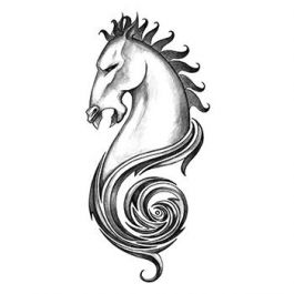 265x265 Iron Tribal Horse Temporary Tattoo Showcases Your Strength