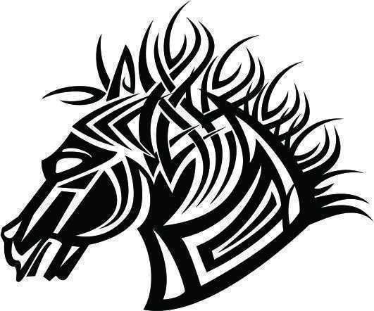 531x442 Tribal Horse Head Car Decal Sticker