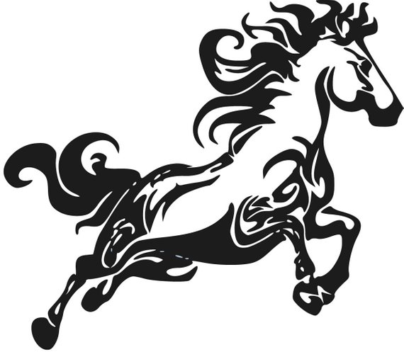 570x497 Tribal Horse Decal Etsy