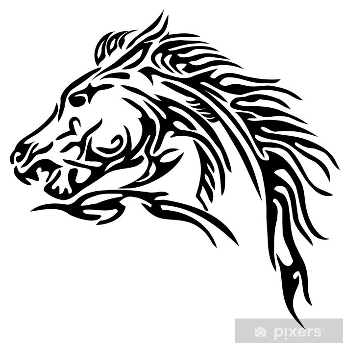 700x700 Tribal Horse Tattoo Wall Mural