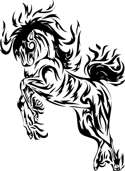 438x600 Collection Of Free Horses Drawing Tribal Download On Ui Ex