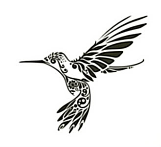 329x301 New Tribal Hummingbird Tattoo Stencil Tattoo Ideas
