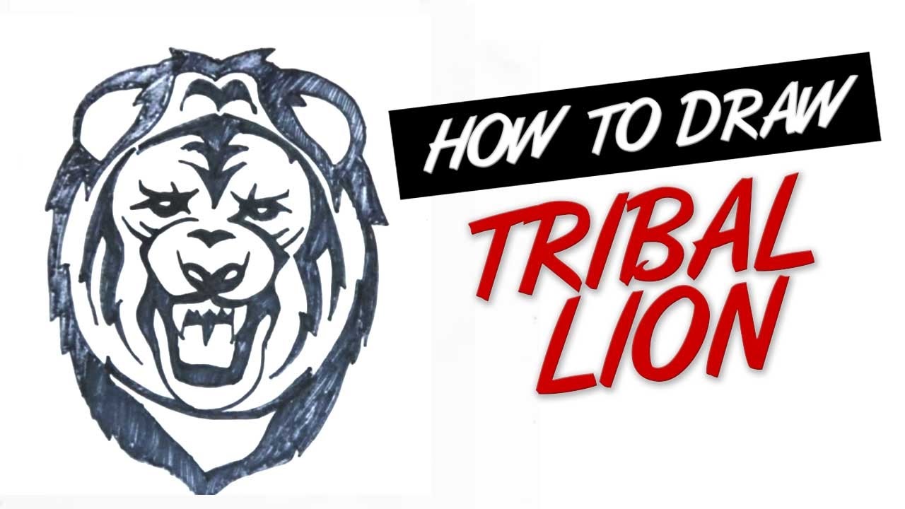 1280x720 How To Draw Tribal Lion Tattoo Design