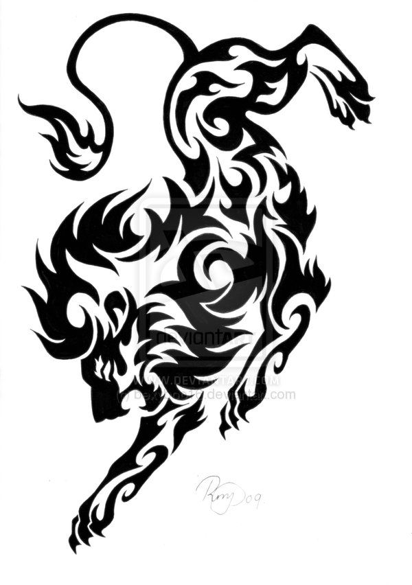 600x852 Tribal Lion Tattoo