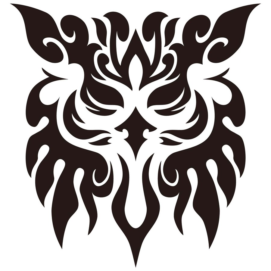 900x900 Tribal Owl Drawings