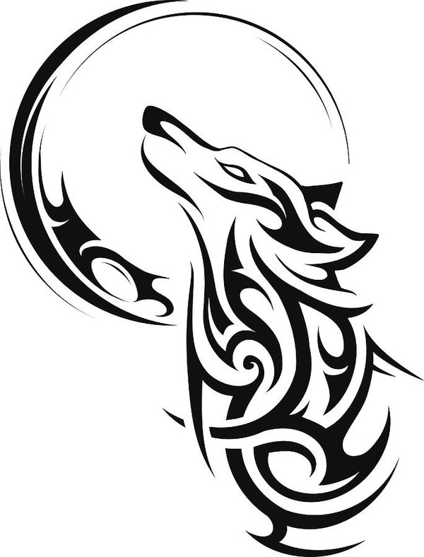 600x788 Tribal Wolf Tattoo Art Print