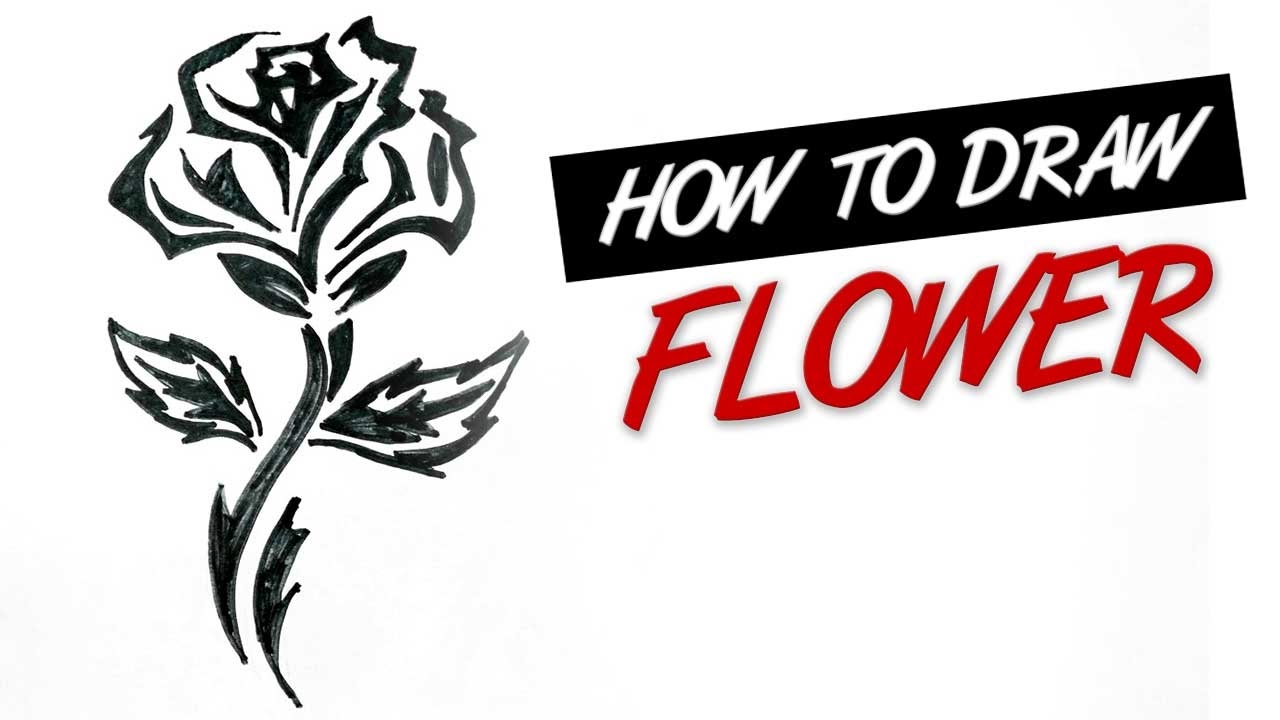1280x720 How To Draw A Rose Flower Tribal Tattoo Design Ep