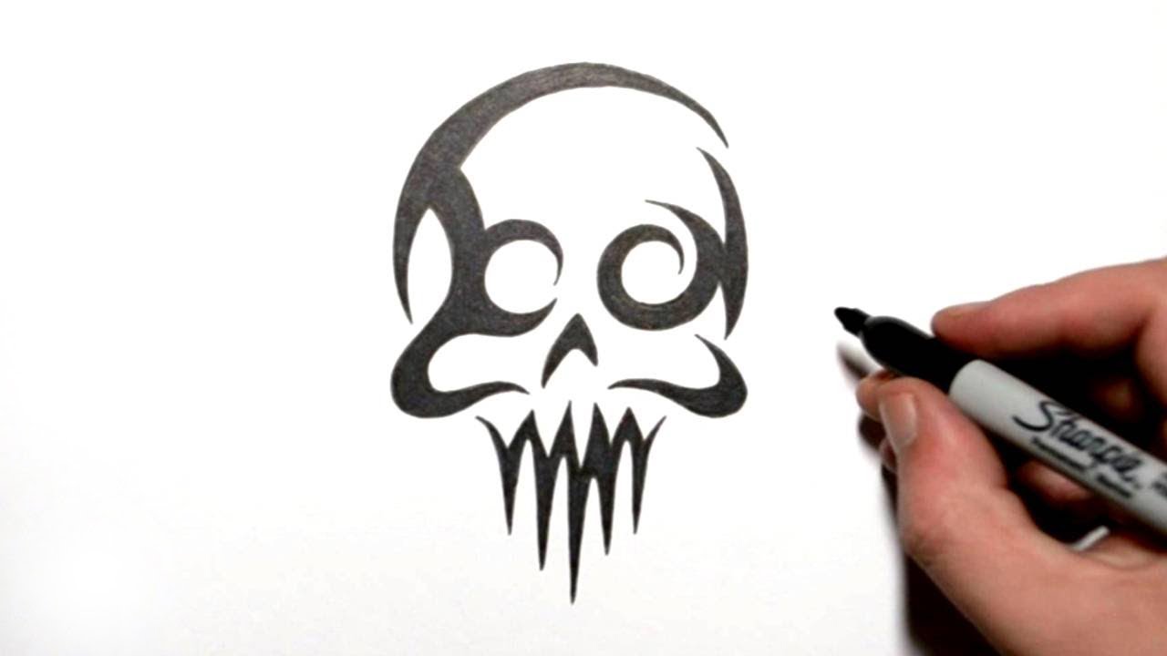 1280x720 How To Draw A Tribal Skull