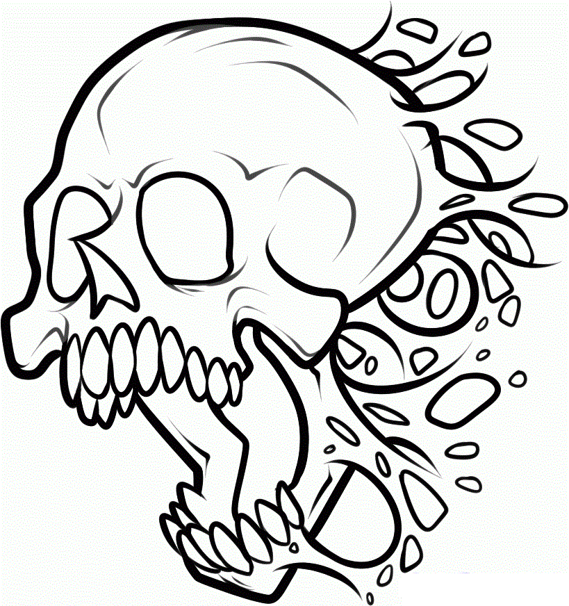 819x872 Tribal Skull Tattoos Clipart Bone