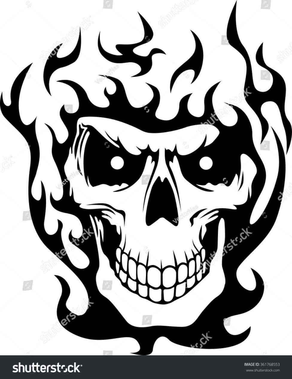 976x1264 Clip Art On Tribal Skull Drawing With Flames Free Download Clip