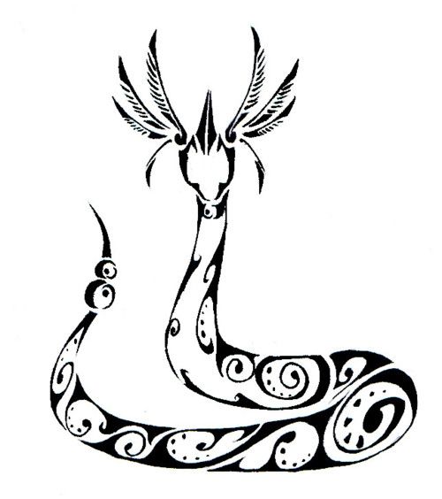 500x564 Dragon Snake Tribal Tattoo