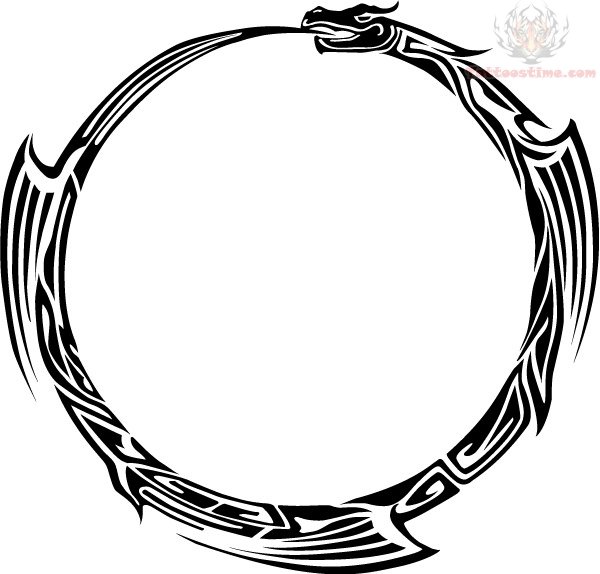 600x574 Tribal Snake Circle Tattoo Design