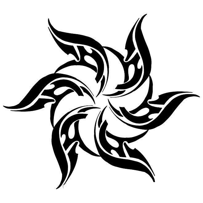 660x660 Tribal Sun Design Car Decal Sticker