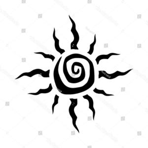 300x300 Tribal Sun Spiral Vector Icon Soidergi