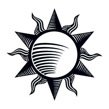 350x350 Tribal Sun Temporary Tattoo