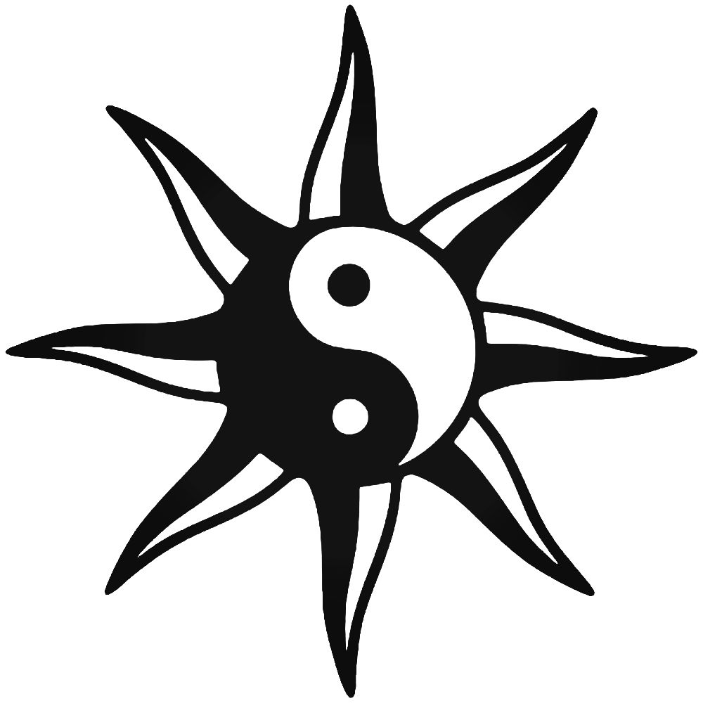 1000x1000 Tribal Sun Ying Yang Vinyl Decal Sticker