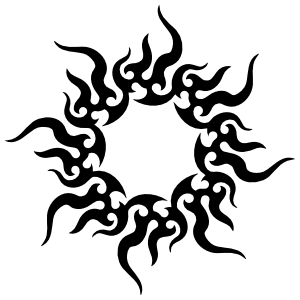 300x300 Excited Tribal Sun Sticker