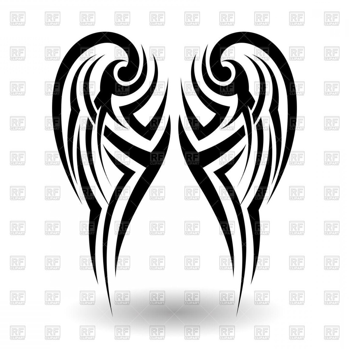 1440x1440 Hd Tribal Tattoo In Wings Shape Download Royalty Free Vector