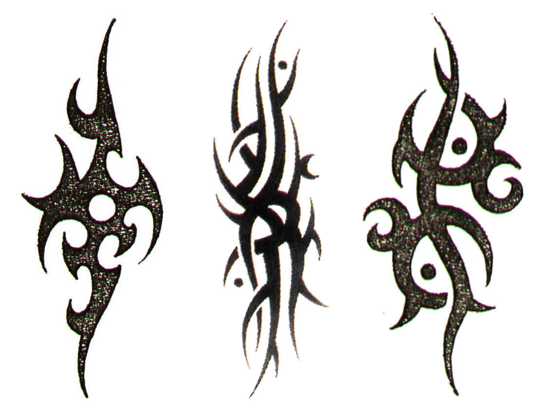 1100x850 Three Different Tribal Tattoo Designs