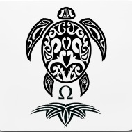190x190 Tribal Turtle Mouse Pad Spreadshirt