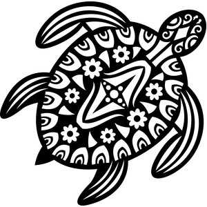 300x300 Tribal Sea Turtle Silhouette