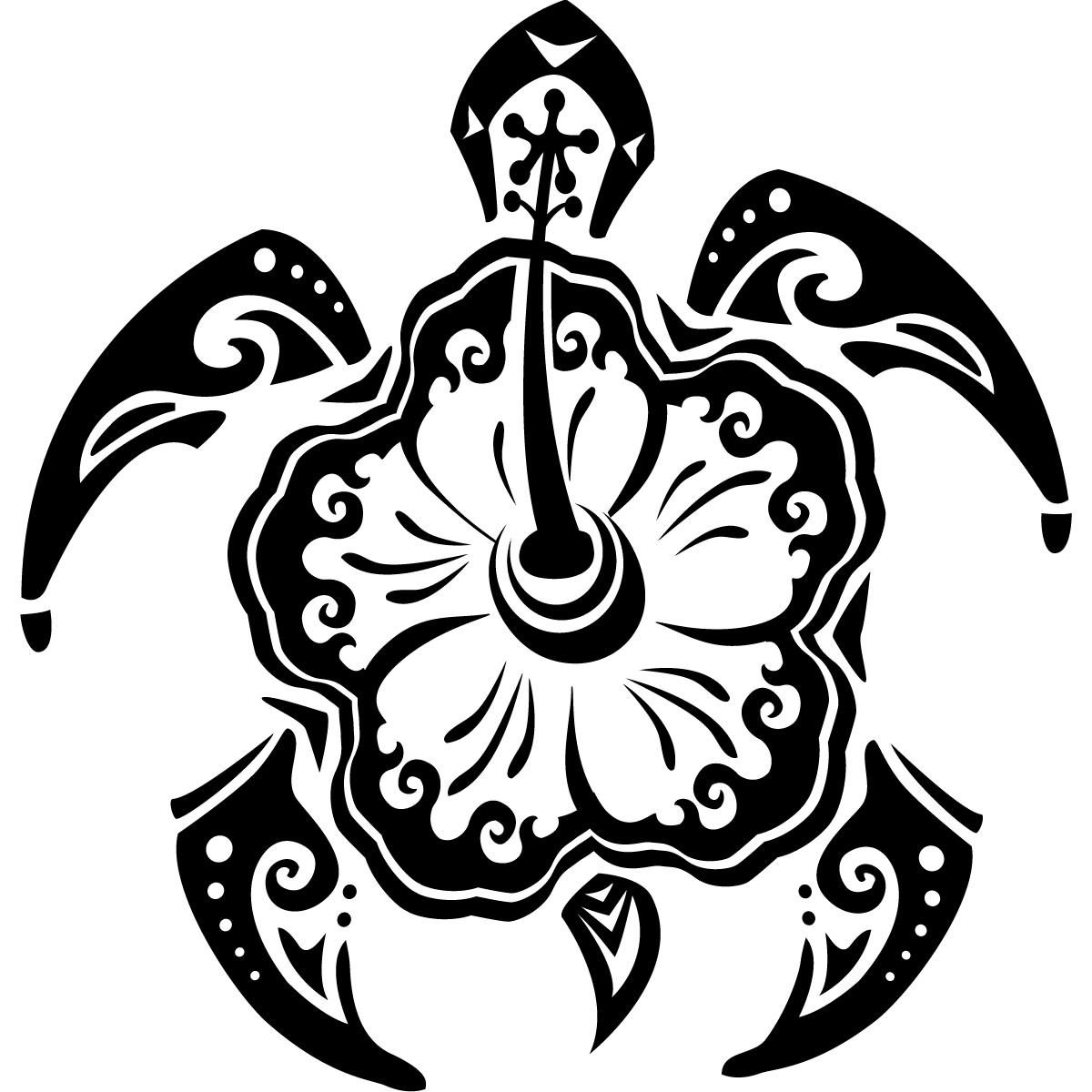 1200x1200 Tribal Turtle Drawing