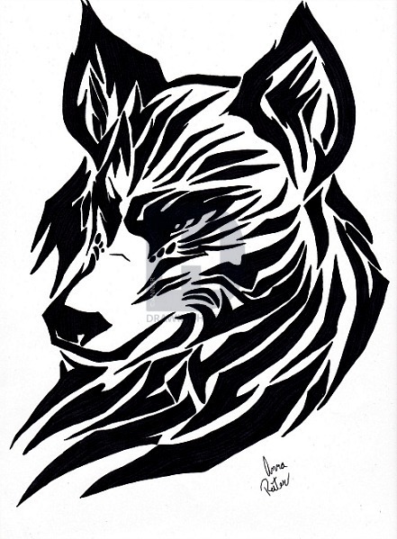 441x599 Tribal Wolf Drawing