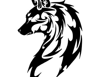 340x270 Tribal Wolf Drawing Etsy