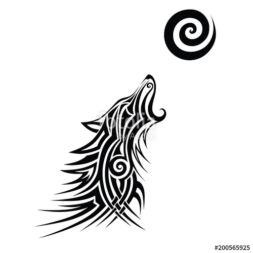 500x500 Wolf Tattoo Wolf Tattoo Tribal Vector Design Sketch Simple Logo