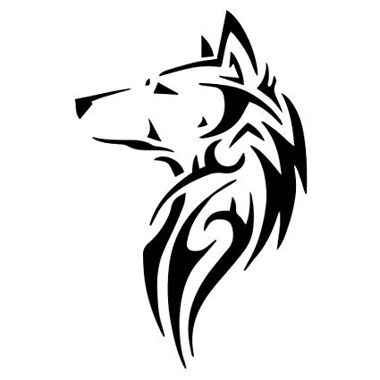 425x425 Tribal Wolf Silhouette Vinyl Sticker Car Decal