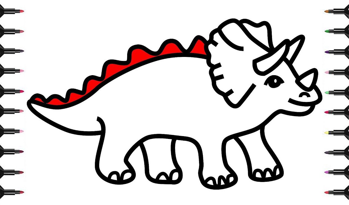 1224x720 Stunning Triceratops Coloring