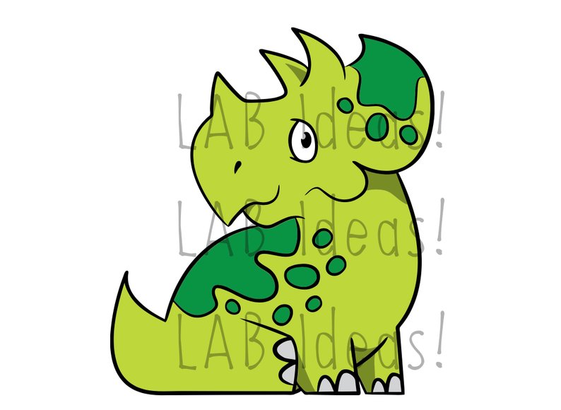 794x580 Baby Triceratops Clipart Dinosaur Png Line Etsy