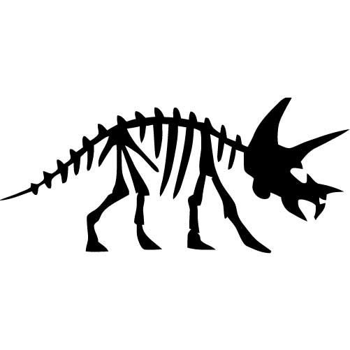 501x501 Triceratops Dinosaur Fossil Small Vinyl Wall Decal