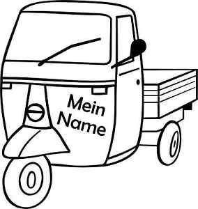 284x300 Piaggio Ape Old Sticker Tricycle Sticker Custom Text Ebay