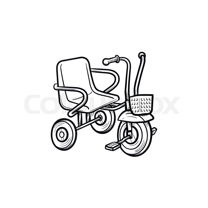 800x800 Tricycle Hand Drawn Outline Doodle Stock Vector Colourbox
