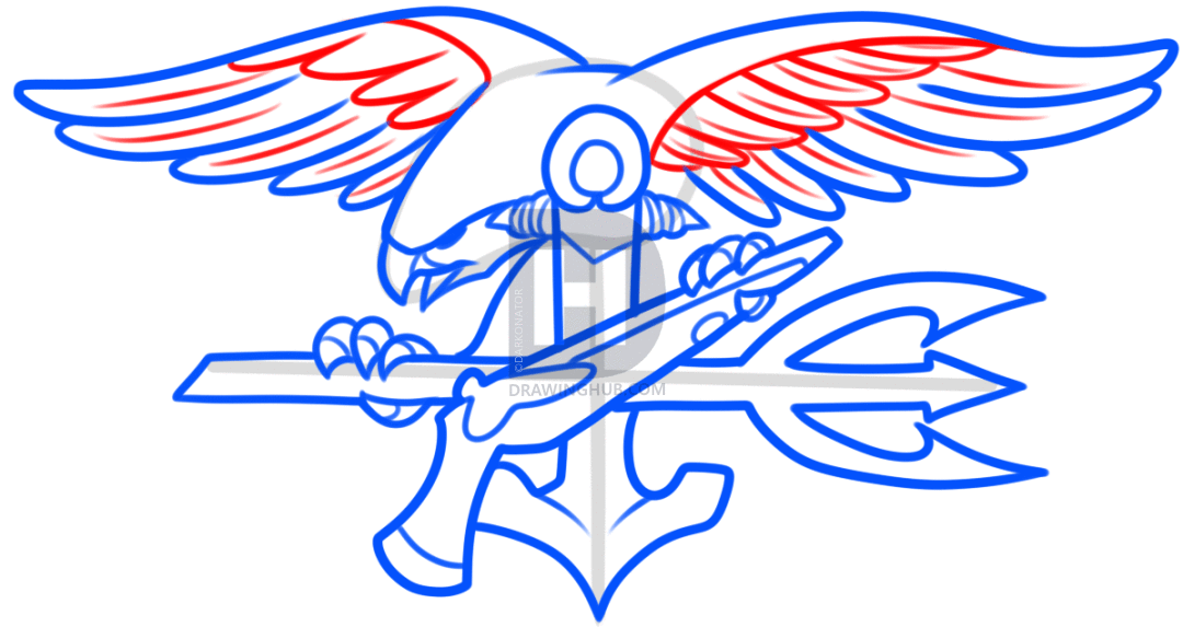 1080x573 How To Draw The Navy Seal Trident, Step