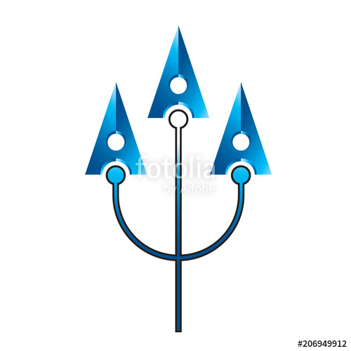 500x500 Isolated Trident With English Alphabet A Vector Drawing Stock