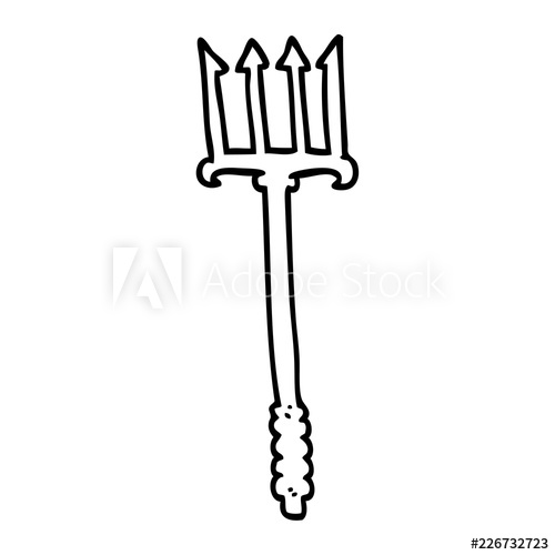 500x500 Line Drawing Cartoon Gold Trident