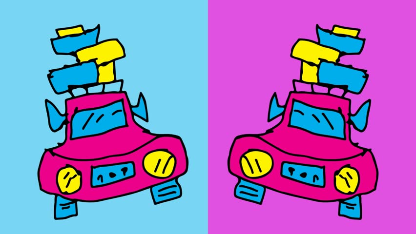 852x480 Kids Drawing Seamless Background With Theme Of Road Trip