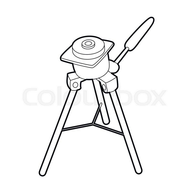 800x800 Tripod For Camera Icon In Outline Stock Vector Colourbox