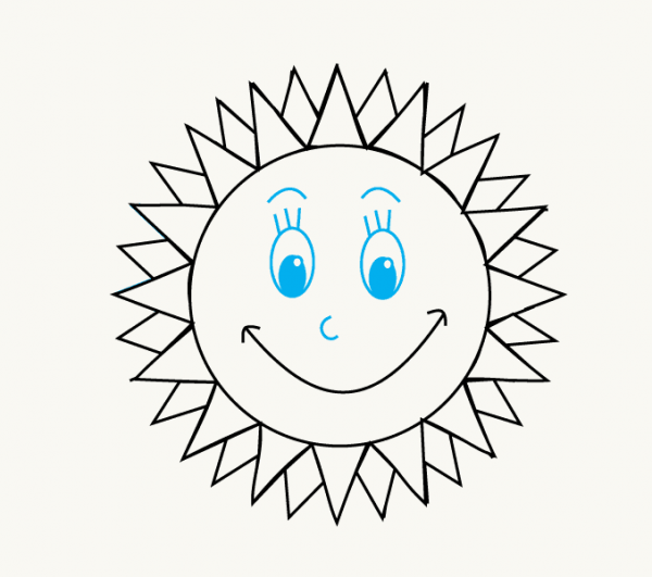 600x531 Easy Sun Drawing