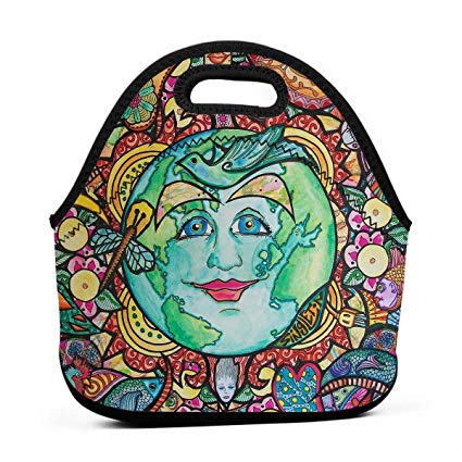 425x425 Migaga Trippy Sun Moon Fashion Lunch Bag Waterproof