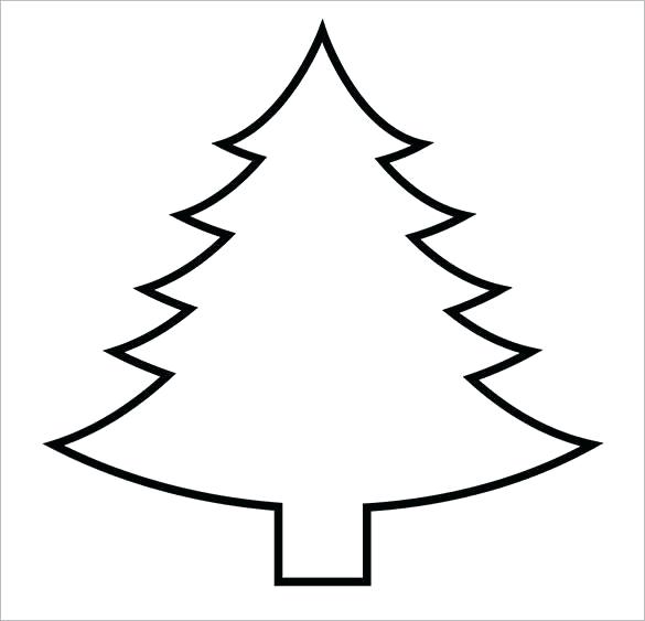585x563 Christmas Tree Drawing Outline