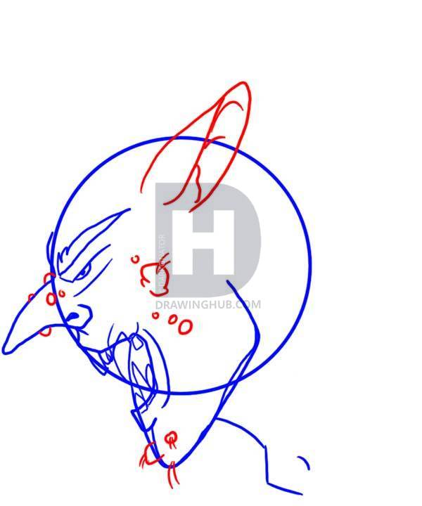 600x720 How To Draw A Troll, Step