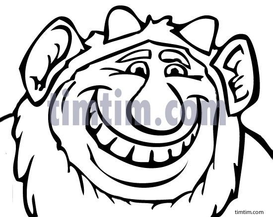 550x438 free drawing of a mountain troll face bw from the category movies